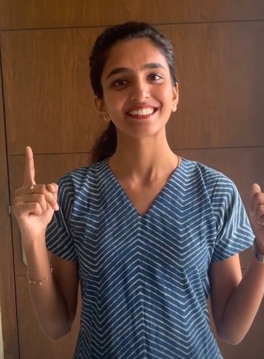 Blue stripes Long kurti