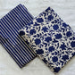 Blue moon floral Inverted V yoke+ Pant Set